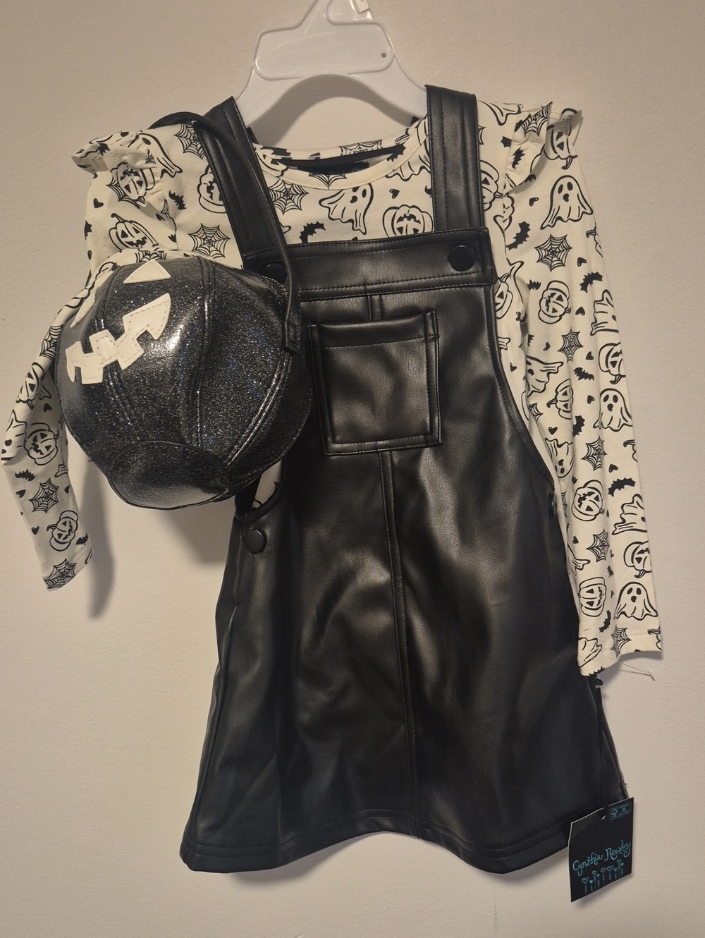 Cynthia Rowley Girls Halloween Faux Leather Jumper 3-Piece Set NWT